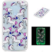 Ecoway Noctilucent Luminous Carcasa TPU Funda for Asus Zenfone 3 Max ZC553KL , Ultra Thin Carcasa Anti Slip Soft Scratch Resistant Back Cover Flexible Silicone Noctilucent Funda - unicornio