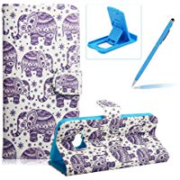 Carcasa tipo libro con cierre magn&eacute;tico y compartimentos para tarjetas, de piel sint&eacute;tica, plegable, protecci&oacute;n interior de TPU suave con soporte y l&aacute;piz capacitivo, color azul, para iPhone 5&nbsp;C/5S/SE/6S/6S Plus/A3/A5/A7/G530/G360/Note 3/Note 4/Note 5/S3/S4/S5/S6/S6&nbsp;Edge/S7/S7&nbsp;Edge/HTC M8/M9/Huawei P8&nbsp;Lite.