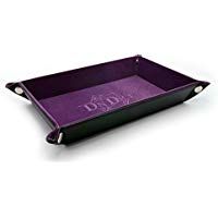 DnDice Foldable Dice Tray (Purple Felt on Black PVC Leather)
