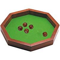 SKAVIJ Madera Hechos a Mano oct&oacute;gono Bandeja de Rodadura Juego de Dados por lo Accesorios Dados Establecido, D & D (DND), RPG, Yahtzee, farkle, Juegos de Mesa Bunco