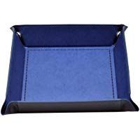 KOBWA Bandeja de Hielo Plegable, de Piel, para Almacenamiento de Escritorio, para Cambio de Llaves, Monedas, Monedas y Cualquier Juego de Dados o tableros