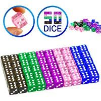 YOUSHARES Dados Establece una Variedad de Color Transparente con 10 Unidades Cada uno, 16mm d6 Dados est&aacute;ndar con Bolsa de Transporte Adicional 50 Dados