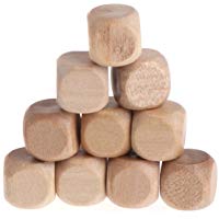 Exing Dados 6 Caras,10 Piezas 6 Caras En Blanco Fiesta De Dados De Madera para La Familia Juegos De Bricolaje De Impresi&oacute;n Juguetes para Ni&ntilde;os
