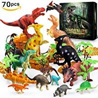 Rolytoy VraiJouet Dinosaurios, 30 PCS Juguete de Dinosaurios Set con 10 pcs arboles y Monta&ntilde;as de Mundo Jur&aacute;sico Velociraptor Tyrannosaurus