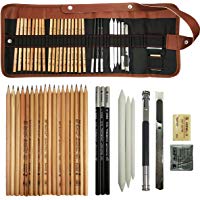 COOJA Set de Lapices de Dibujo, Lapiz Kit de Arte Material de Dibujo con Lapices Grafito e Lapices Carboncillo, Set de Artista para Bosquejo