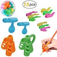 Agarres Para L&aacute;pices Ergon&oacute;mico Bol&iacute;grafo Pencil Grips L&aacute;piz Herramienta De Correcci&oacute;n De Postura De Escritura Ayuda Soporte de Pluma Para Los Ni&ntilde;os Estudiantes Adultos Zurdos Conjunto De 13 Piezas