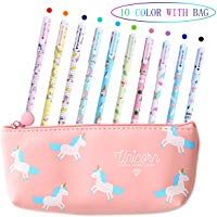 Bol&iacute;grafos de unicornio para ni&ntilde;as, regalo de cumplea&ntilde;os escolar, VSTON juego de bol&iacute;grafos de unicornio para escribir con tinta negra suave para ni&ntilde;os de 3 4 5 6 7 8 9 10 a&ntilde;os, 10 unidades