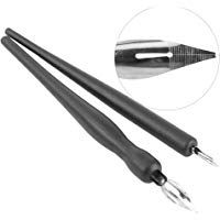 Plumillas de Dibujo Manga, Herramienta de Dibujo C&oacute;mico, 2 Soportes para Bol&iacute;grafos y 5 Puntas, Durable, Anticorrosivo, para Principiantes de C&oacute;mics, para Trabajo de Dise&ntilde;o de Filigrana