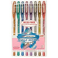 UNI Ball Signo Noble Metal Colors - Pack de 8 rotuladores, multicolor