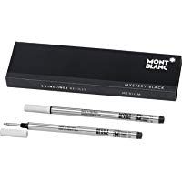 Montblanc 110149 Recambios para Fineliners y Rollerballs de tama&ntilde;o M &ndash; Recargas de alta calidad en color Mystery Black, 1 paquete x 2 Recambios