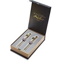 PARKER IM estuche con pluma estilogr&aacute;fica y bol&iacute;grafo roller de la colecci&oacute;n British, metal cepillado con adornos dorados (1978326)