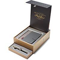 PARKER Sonnet estuche con pluma estilogr&aacute;fica y agenda de la colecci&oacute;n British, lacado en negro con adornos dorados (1978407)