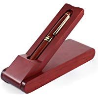 MaleDen - Estuche para pluma estilogr&aacute;fica, dise&ntilde;o vintage, con caja de regalo, tama&ntilde;o mediano y tinta de recambio convertidor para escritura caligraf&iacute;a, color palisandro