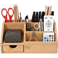 Homfa Organizador bamb&uacute; para escritorio Organizador de Suministros de Oficina Organizador de Mesa 25 * 15 * 11cm