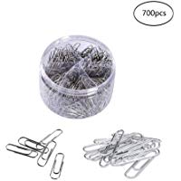 Yeelan 700 unids Plata Clips de Papel Clips de Metal Abrazadera Hoja Holder Clip Organizador de Archivos con Tama&ntilde;os Surtidos para Oficina/Trabajo/Casa/Escuela, etc.
