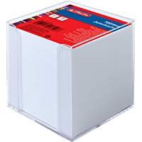 Herlitz 10410801 - Cubo transparente con bloc de notas (9 x 9 x 9 cm), 700 hojas blancas