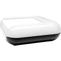 SIGEL SA102 Porta tacos Eyestyle white, blanco/negro, incluye taco de papel encolado, con sostenedor de bol&iacute;grafo, 110x40x110 mm