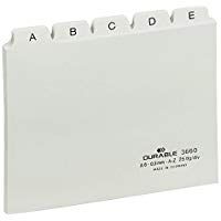 Durable 366002 - Juegos de &iacute;ndices con pesta&ntilde;as impresas A-Z (tama&ntilde;o A6, horizontal)