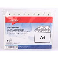 Herlitz 1500669 - Tarjetero de pl&aacute;stico A6 indizado de la A-Z, color blanco