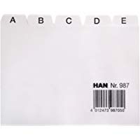 Han 987 - Separadores para cajas (DIN A7, letras A-Z, polipropileno), color gris