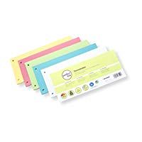perfect line 100 tiras separadoras de papel, separadores de registros en 5 colores, 160g/m&sup2;, organizaci&oacute;n perfecta de archivadores para oficina y casa
