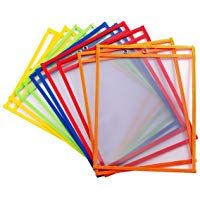 bolsillos de borrado en seco Escribir y limpiar bolsillos reutilizable escribir y limpiar bolsillos, varios colores Ideal para uso en la escuela o en el trabajo (Pack of 10)