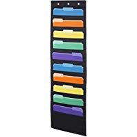 KERI y Joachim Organizador vertical de carpetas de almacenaje para colgar de la pared de 10 bolsillos, con 10 carpetas de dos tonalidades en colores variados tama&ntilde;o A4 o carta