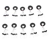 10 Pcs 6 en 1 BGoma Negra Ovalada Anilla Parada Pesca