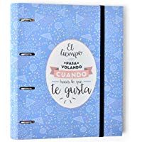 Grupo Erik Editores CAT0015 - Carpeta 4 anillas Troquelada Premium Amelie Classic con goma, Azul