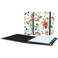 Grafopl&aacute;s 88101934－Carpeta de anillas troqueladas A4, Dise&ntilde;o Noa, dibujo de flores, con sobre transparente, 4 separadores extra gruesos y 100 hojas de 90g