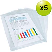 Rapesco Documentos - Carpeta portafolios A4+ horizontal, transparente, 5 unidades