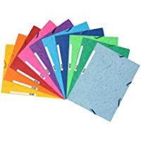 Exacompta 55510E - Carpetas con gomas y 3 solapas de cartulina lustrada, A4, 10 unidades, colores surtidos