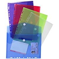 Exacompta 57380E - Bolsa de 5 fundas con multitaladros y forma de sobre, A4, multicolor