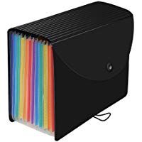 Clasificadores Carpetas de Acorde&oacute;n, Carpeta archivadora expandible de 12 bolsillos, tama&ntilde;o A4, organizador de archivos de acorde&oacute;n, multicolor con etiquetas y cierre para aula, hogar, oficina y viaje