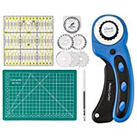 Queta C&uacute;ter Giratorio Set, Cortador de tela de 45mm, Cuchillas rotativas Cortador de cuchillas redondas para costura, tela, cuero, costura, papel, etc.