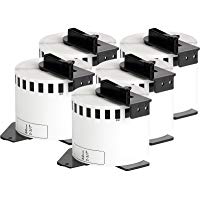5x compatible Etiquetas continuas DK22205 blanco para Brother impresora de etiqueta QL1050 / QL1060 / QL500, QL550, QL560, QL570, QL580, QL650, QL700, QL710, QL720 / 62mm x 30.48m