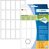 HERMA 10609 - Etiquetas multiuso (640 unidades, 19 x 40 mm), blanco