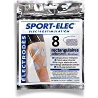 Sport-Elec - Electrodos rectangulares (8 unidades, 89 x 50 mm), color azul y blanco