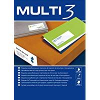 Etiquetas Adhesivas Multi3 Para Inkjet Laser Y Fotocopiadoras Cantos Rectos 100 Hojas 105 X 57mm
