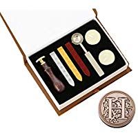 YPSelected Vintage A-Z 26 Alfabeto Letras Iniciales Sellado cucharas de Cera Velas Sello Sello Conjunto con Caja de Regalo