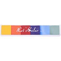 TOOGOO(R) Almohadilla Tinta para Sello Tampn 6 Colores Oscuro para Nios No Txico