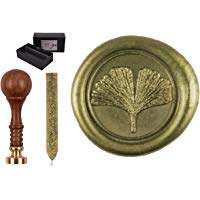 gravurART Sigillum grabado s&iacute;mbolo de Kit de sello incluye 1&nbsp;x barra de lacre, color Gingko