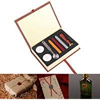 ONEVER Kit de timbres de cachet de cire r&eacute;tro | Insigne d'&eacute;cole de magie | Cuill&egrave;re &agrave; cire | Coffret cadeau