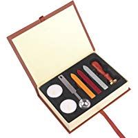 Kit de sello de cera sello sello de cera, Retro de San Valent&iacute;n D&iacute;a escuela Badge cera cuchara caja de regalo Set