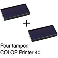 2-Tamp&oacute;n de tinta de recambio para tampones COLOP Printer 40 59 x 23 mm, color rojo