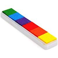 Aofocy Almohadilla de tinta Estera de tinta Estampado de goma con huella dactilar No t&oacute;xico para arte de goma Tarjeta de estampilla artesanal Fabricaci&oacute;n de Baby Safe Multi 6 colores