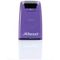 Rexel 2114007 - Protector de datos confidenciales con cubierta retr&aacute;ctil, incluye tinta, color morado