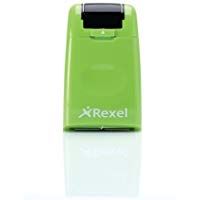 Rexel 2115007 - Protector de datos confidenciales con cubierta retr&aacute;ctil, incluye tinta, color verde