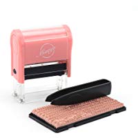 Miseyo DIY Sello de 3 L&iacute;neas, Marcador de Ropa, Papel y Fibras con Textos Personalizados, Perfecto para Ropa, Zapatos, Libros y Mochilas