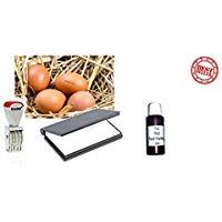 Egg Dater Kit - includes 4mm mini rubber date stamp, 15 oz RED Food Safe ink, and a dry ink pad